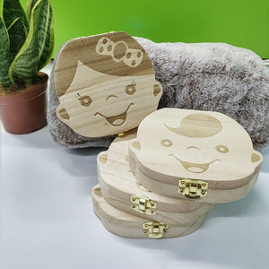 Wooden Baby Tooth Storage Box for Kids