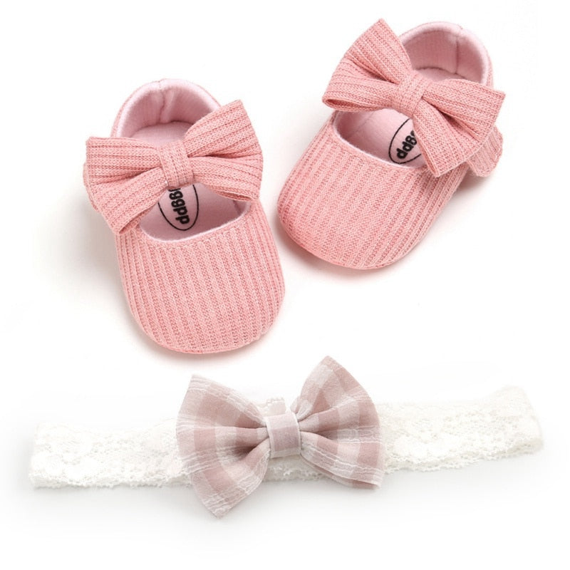 Anti-slip Sneakers bow baby shoes